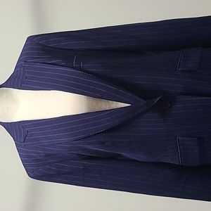 Anne Klein Marine Blue/Anne Blk Stripped Blazer Jacket classic chic stylish glam